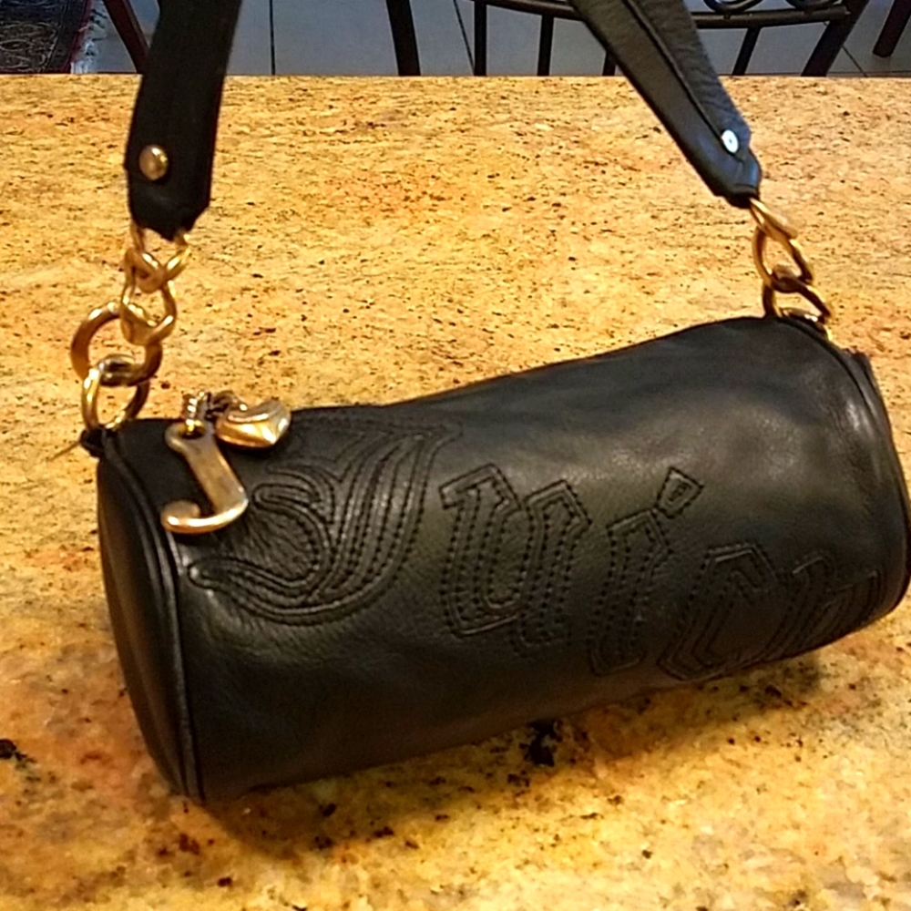 Y2K Juicy Couture Black Logo Barrel Bag